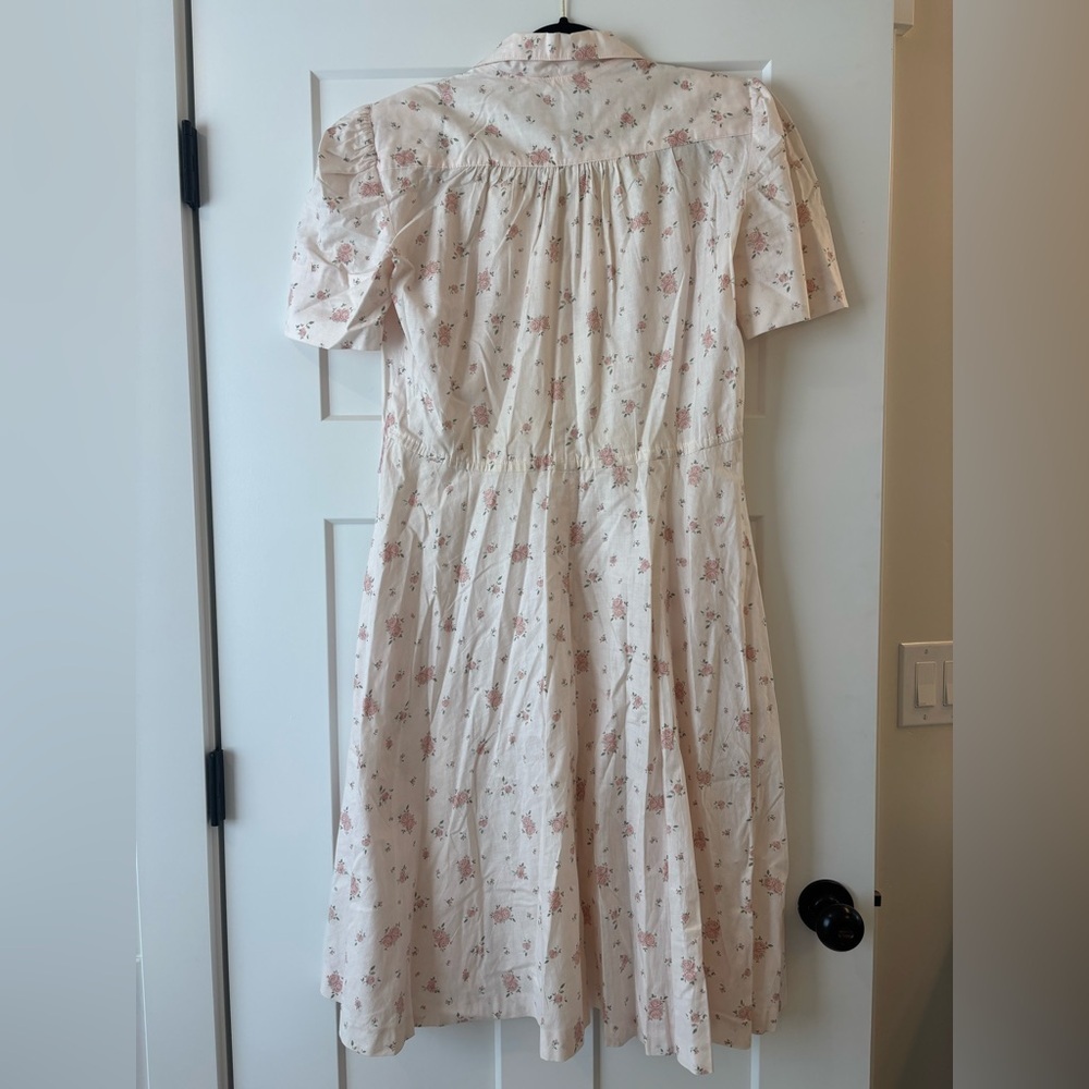 Vintage 80’s Sansage Fit And Flare Pastel Floral Cuffed Sleeve Dress Size 16 L - Picture 6 of 6